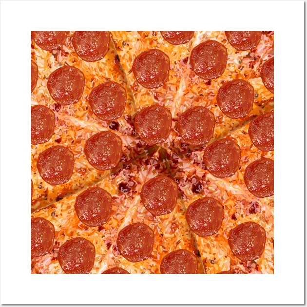 Pepperoni Cheese Pizza Pattern Wall Art by Art by Deborah Camp